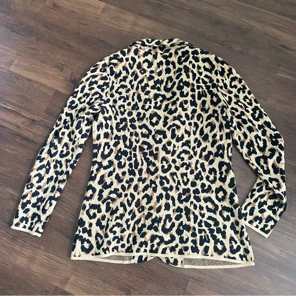 J. Crew Animal  Print 100% Cotton Sweater Blazer S